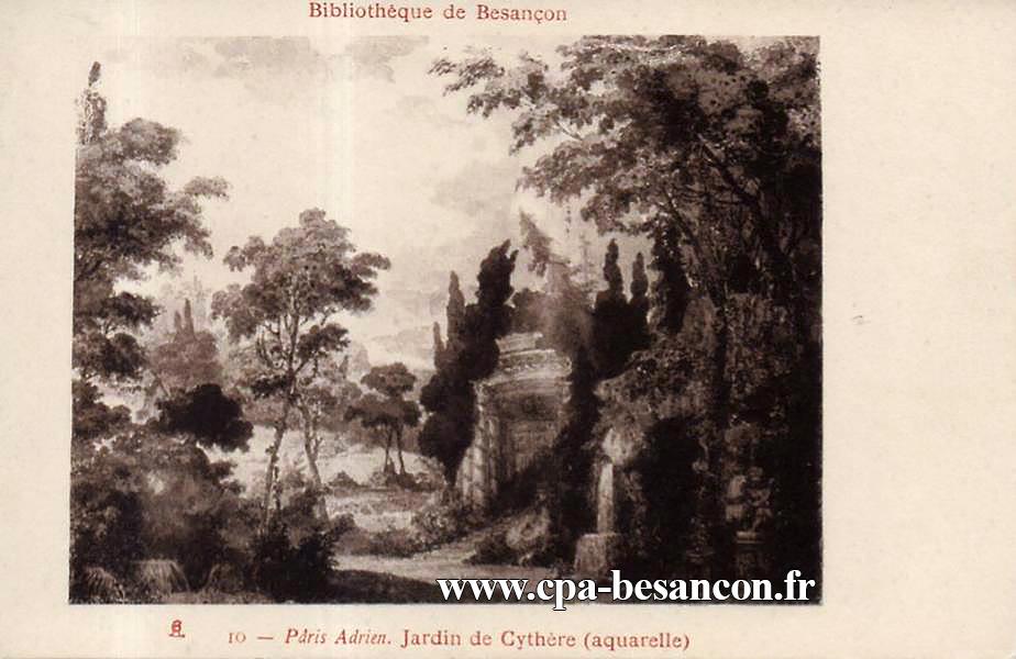 Bibliothèque de Besançon - 10 - Pâris Adrien. Jardin de Cythère (aquarelle)